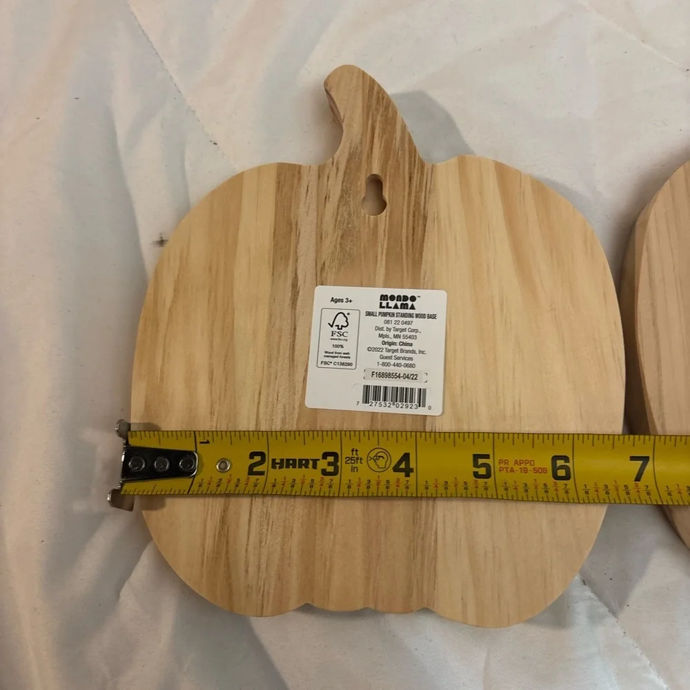 2 Mondo Llama Halloween Decor Craft Raw Wood Pumpkin Hanging Free Standing New
